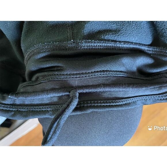 Nike Dry Fit Fleece Lined Workout Pants Inside Black Women’s ZIP Bottom L 12-14 - Picture 5 of 7